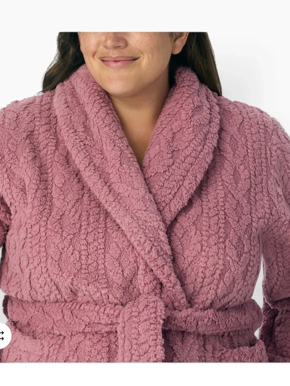 Room Service Cable Knit Cozy Wrap Robe NWOT | Medium Pink Soft Belted Lounge